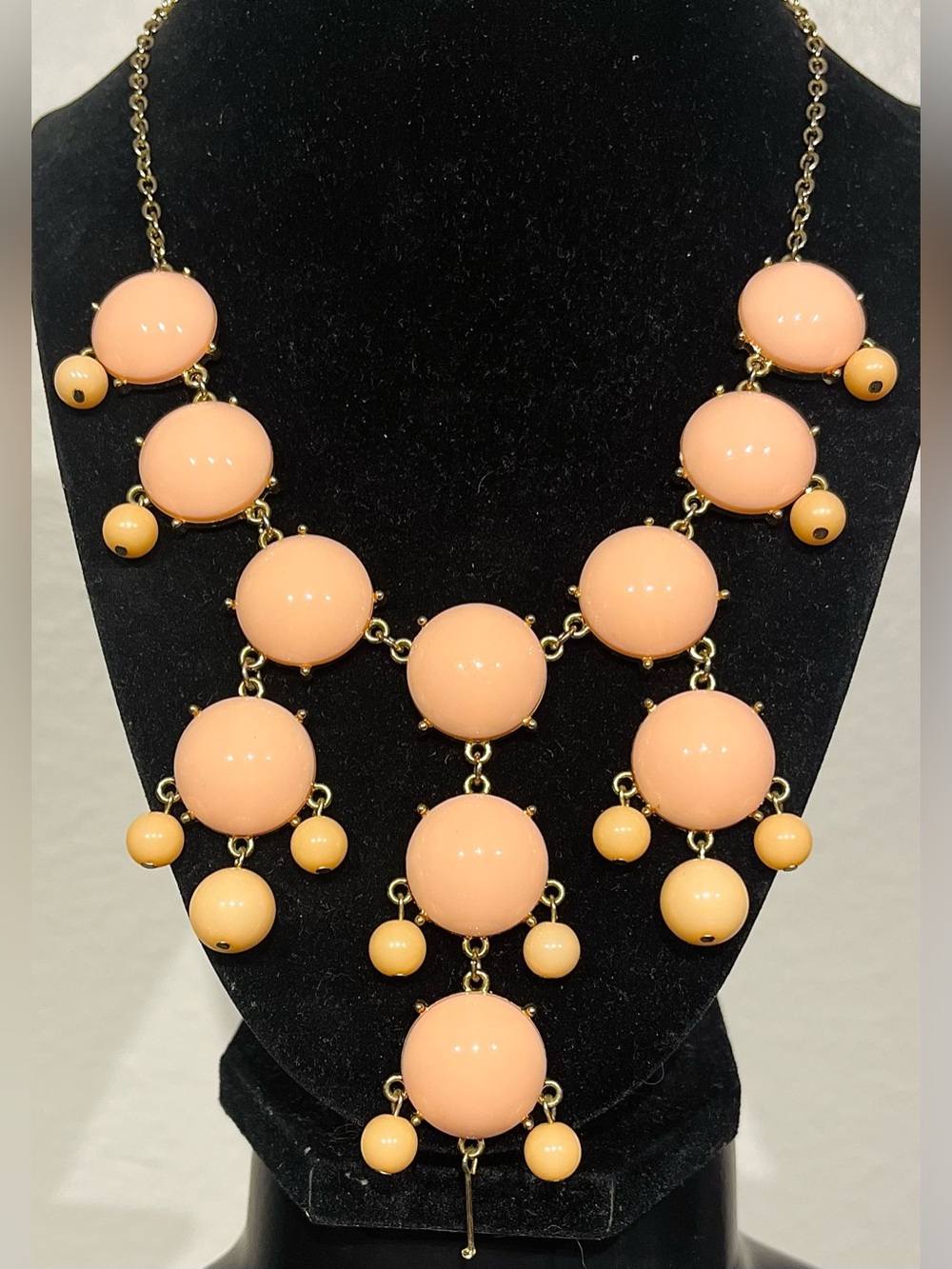 Vintage Peach Bubble Statement Necklace